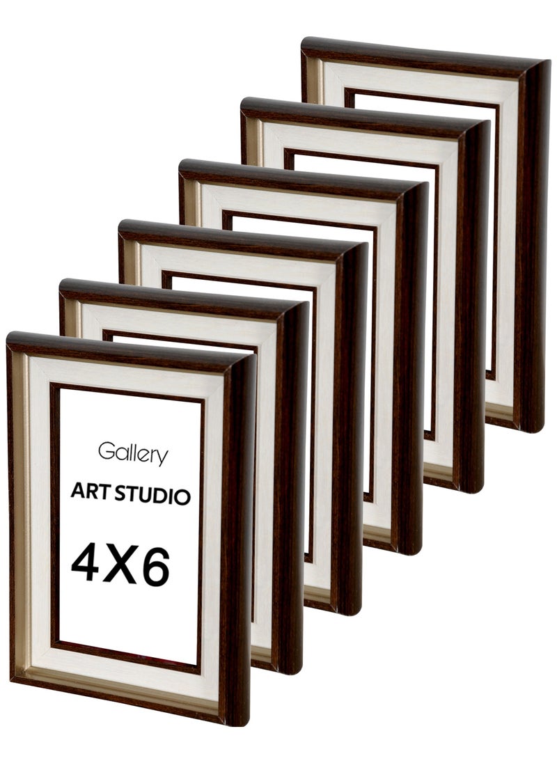 Brown photo frames (4x6) 6 pieces