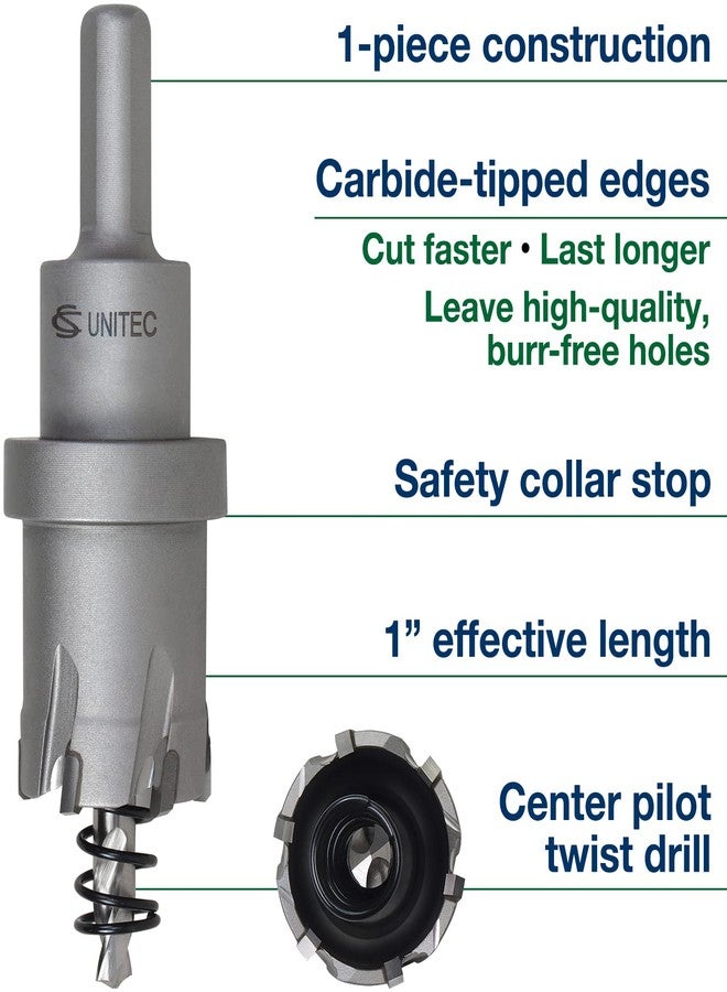 CS Unitec 1-1-140 1-1/4" x 1" TCT Tungsten Carbide-Tipped Hole Saw for Hand-Held Drills - Image 3