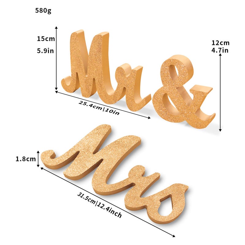 BLOOBLOOMAX Wooden Mr and Mrs Sign  Rustic Mr. & Mrs. Letters Wedding Signs for Wedding Table  Miss Mr. Deroation for Photo Props/Party Table/Anniversary/Valentine's Day/Wedding & Engagement  Rose Golden - Image 2