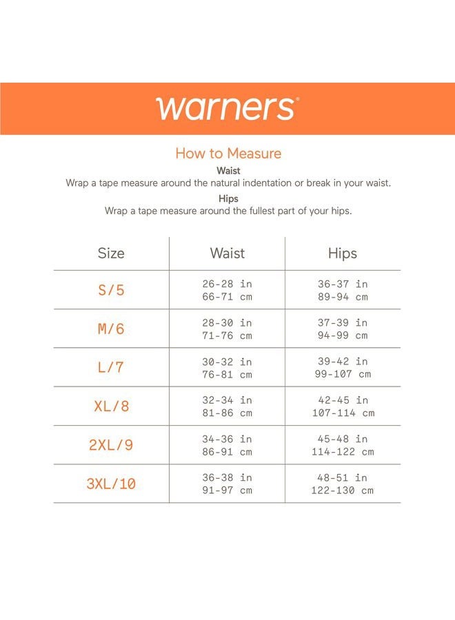 Warner's Women's Blissful Benefits Dig-Free Comfort Waistband with Lace Microfiber Hi-Cut 3-Pack 5109w, Black/Toasted Almond/Lace Dot, L - Image 4