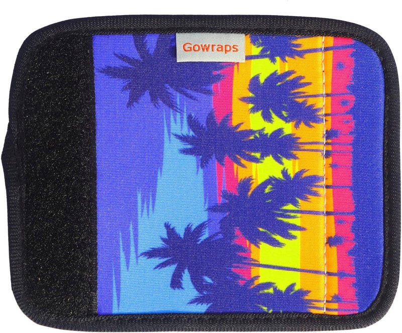 Gowraps 5 Pack Neoprene Luggage Handle Wraps Bright Luggage Tags/Identifiers/Marker/Grips Travel Accessories for Airplane/Flying/Luggage (Palm Tree) - Image 2