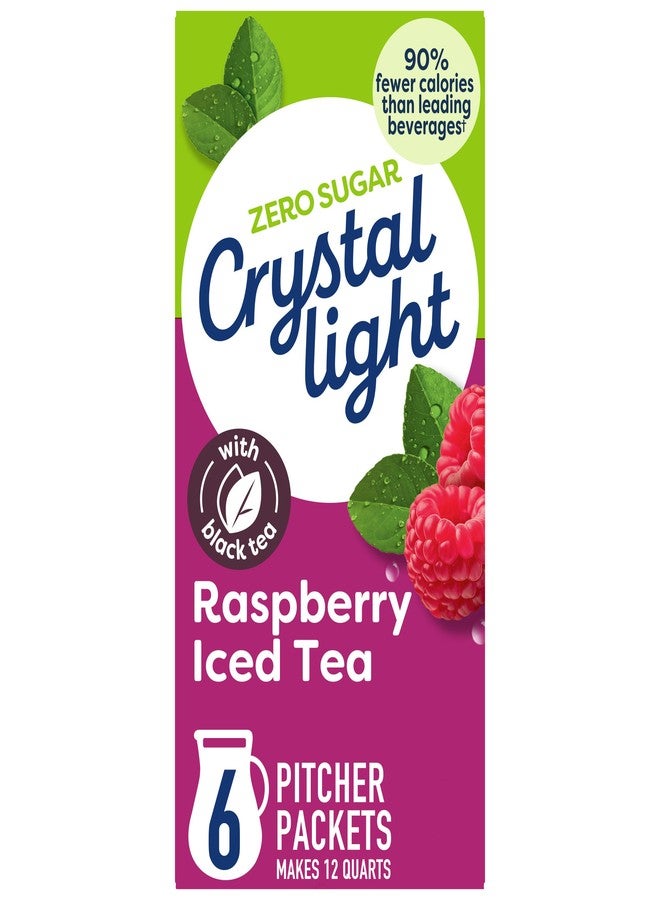 Crystal Light Drink Mix, 6 Pitcher Packets, for Flavorful Hydration and Shareable Refreshment, Raspberry Iced Tea natural flavor with other natural flavor, Made with Black Tea, 1.6 oz - Image 1