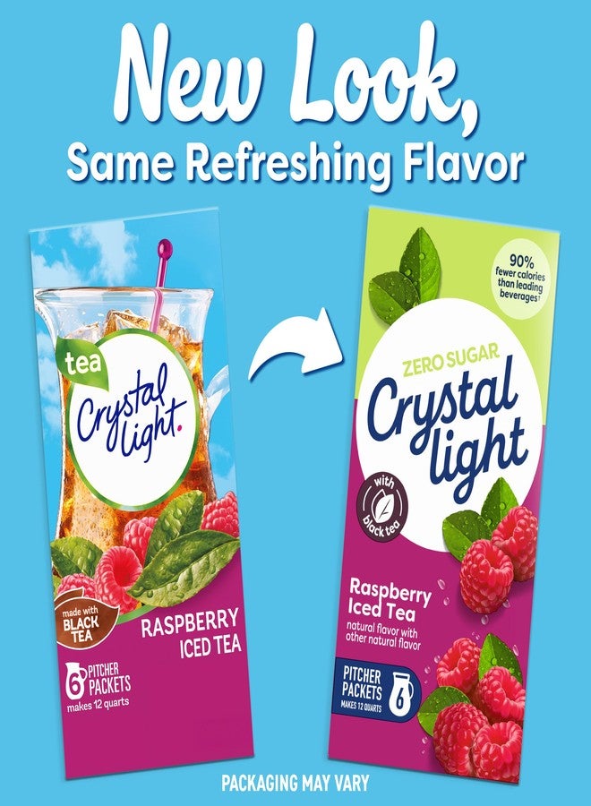 Crystal Light Drink Mix, 6 Pitcher Packets, for Flavorful Hydration and Shareable Refreshment, Raspberry Iced Tea natural flavor with other natural flavor, Made with Black Tea, 1.6 oz - Image 4