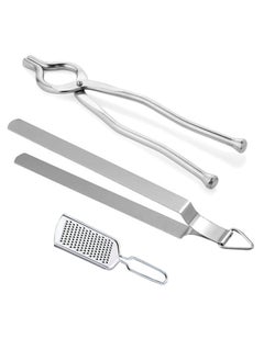 Laxmi Kitchenwere Chimta Sansi Cheese Grater Combo 3 Pieces Stainless Steel Salt and Pepper Shaker Set for Home Kitchen Use sandasi pincer pakkad chipya Ginger greter  - Image 1