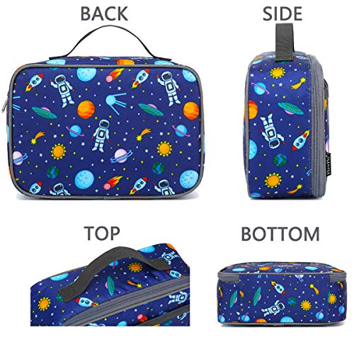 FlowFly Kids Lunch box Insulated Soft Bag Mini Cooler Back to School Thermal Meal Tote Kit for Girls, Boys, Astronaut - Image 4