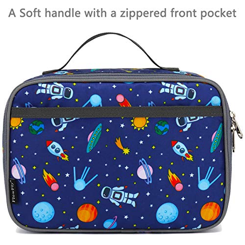 FlowFly Kids Lunch box Insulated Soft Bag Mini Cooler Back to School Thermal Meal Tote Kit for Girls, Boys, Astronaut - Image 2