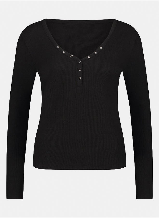 hunkemoller Long-Sleeved Pyjama Top  - Image 3