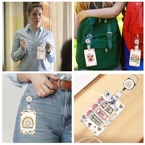 MENIFEND 2 Pack Teacher Badge Holder with Retractable Reel Clip, Pencil Rainbow ID Holder with Inspirational Quotes Designs, Gifts for Teachers - Image 5