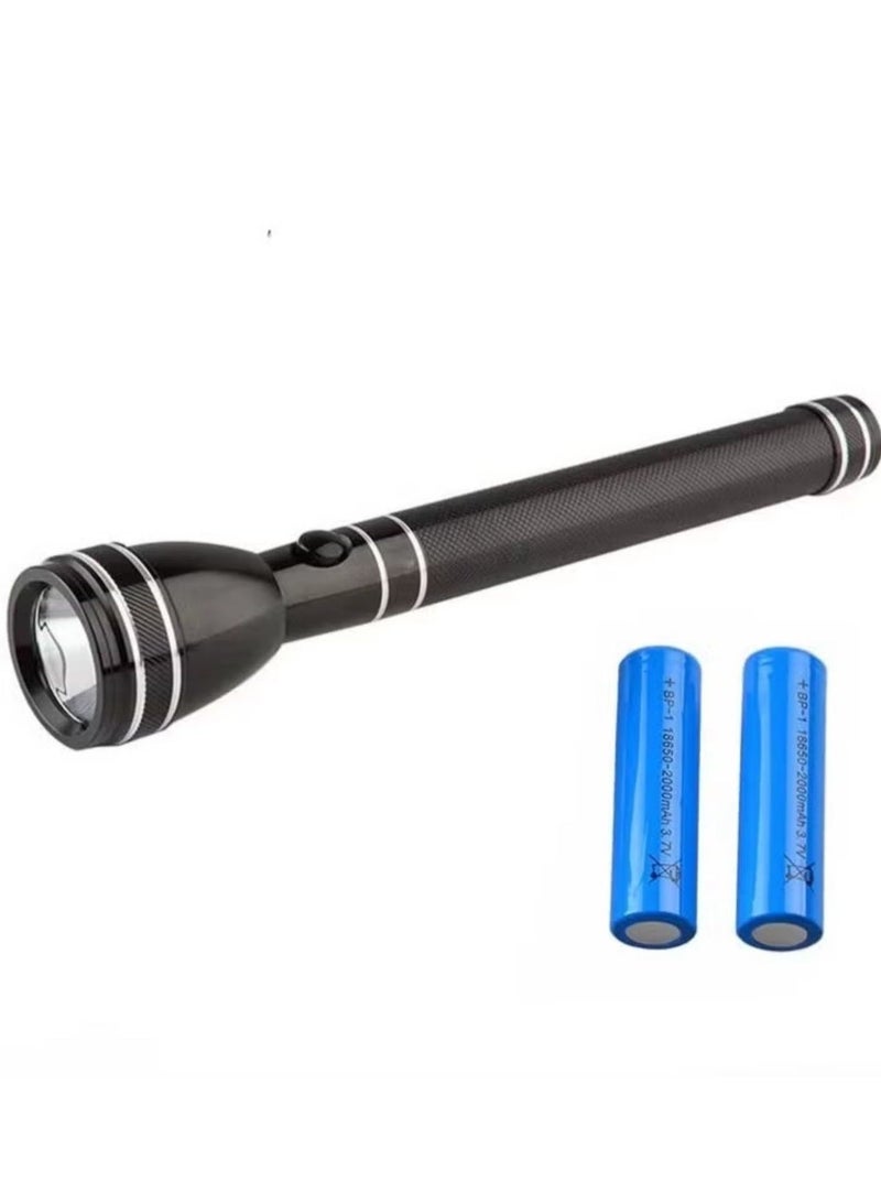 دينكس مصباح يدوي LED قابل لإعادة الشحن - مصباح LED بقوة 360 لومن - سطوع عالي، تصميم محمول، يعمل لمدة 6 ساعات. قوة 50 واط | مثالي للتخييم والدراجات والمشي لمسافات طويلة والطوارئ، أسود - Image 1