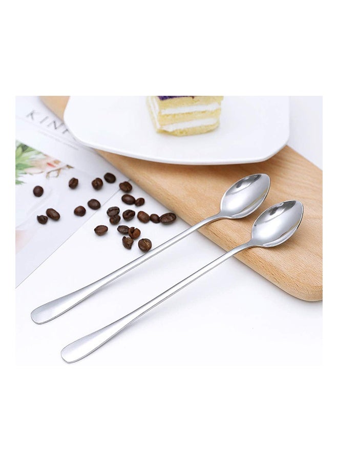 Long Handle Iced Tea Spoon, Coffee Spoon, Ice Cream Spoon, Stainless Steel Cocktail Stirring Spoons, Set of 8  - Image 4