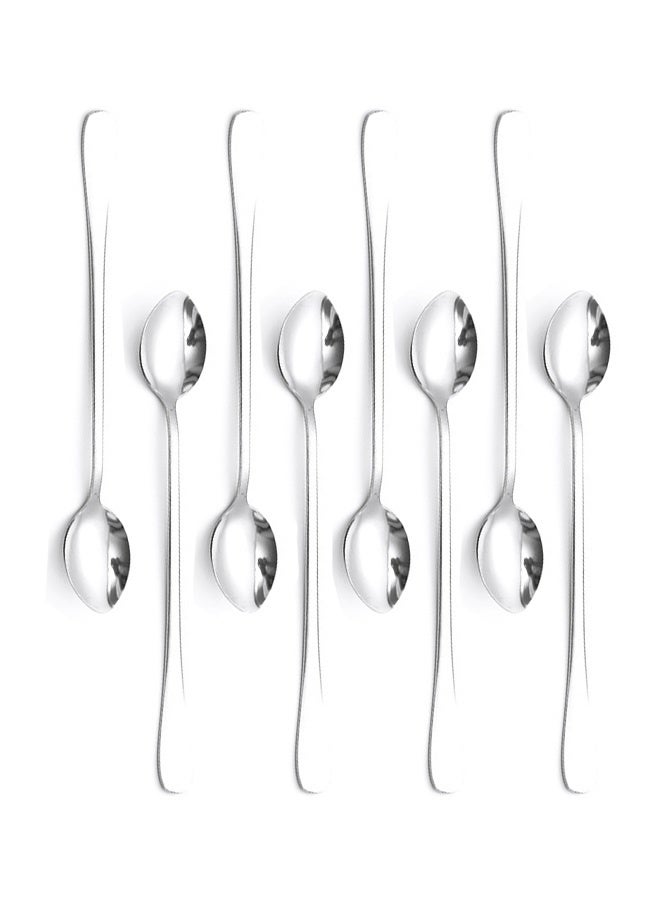 Long Handle Iced Tea Spoon, Coffee Spoon, Ice Cream Spoon, Stainless Steel Cocktail Stirring Spoons, Set of 8  - Image 1