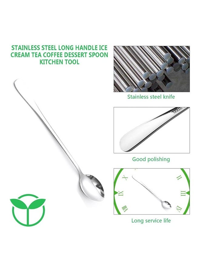 Long Handle Iced Tea Spoon, Coffee Spoon, Ice Cream Spoon, Stainless Steel Cocktail Stirring Spoons, Set of 8  - Image 2