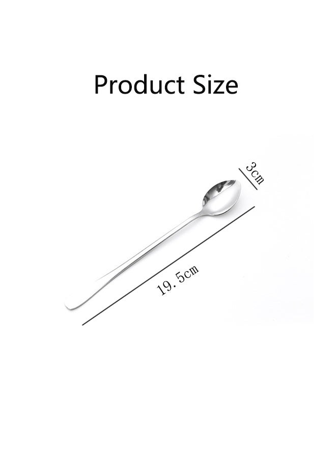 Long Handle Iced Tea Spoon, Coffee Spoon, Ice Cream Spoon, Stainless Steel Cocktail Stirring Spoons, Set of 8  - Image 5