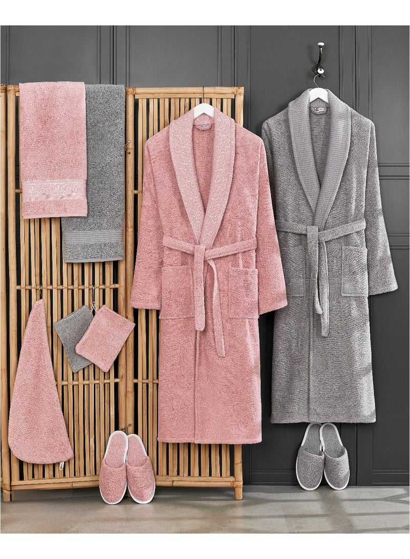 ريد روز طقم روب حمام تركي قطن100٪ عصري مكون من 11قطعة: تجربة فاخرة للراحة والأناقةبخامة قطنية عالية الجودة - Image 4