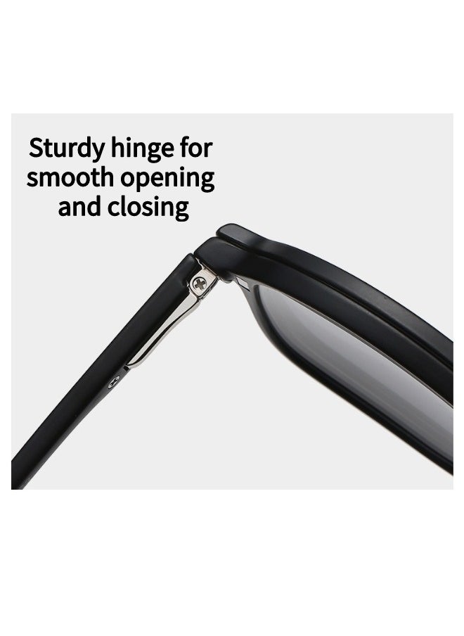 HS - Polarized Sunglasses Men's Magnetic Sleeve Mirror Sunscreen Fashion Sunglasses Women's Premium Sense Double Bridge Glasses Frame UV Protection 1 Frame Glasses + 5 Clip Sunglasses Storage Bag - Image 1