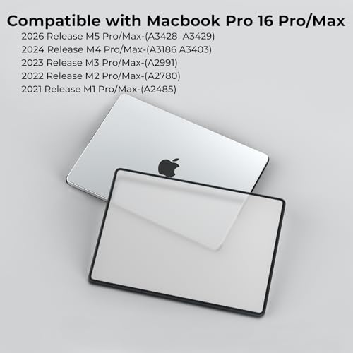 BlueSwan Case Compatible for MacBook Pro 16 inch M5 2026 2025-2021 M4 M3 M2 M1 Pro/Max Chip,A3429 A3428 A3403 A3186 A2991 A2780 A2485,Anti-Scratch Flexible Laptop Cover with Grippy Matte Texture,Black - Image 2