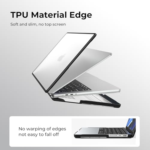 BlueSwan Case Compatible for MacBook Pro 16 inch M5 2026 2025-2021 M4 M3 M2 M1 Pro/Max Chip,A3429 A3428 A3403 A3186 A2991 A2780 A2485,Anti-Scratch Flexible Laptop Cover with Grippy Matte Texture,Black - Image 4