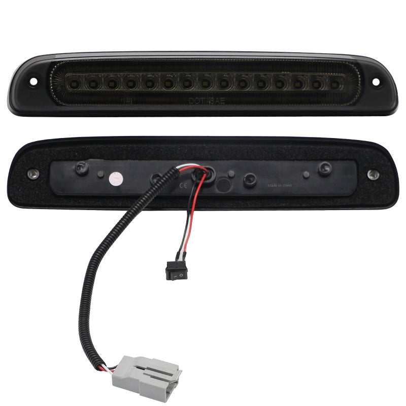 SHINEFIT 3rd Third Brake Light Compatible with 1999-2016 F250 F350 F450 F550 Super Duty High Mount Stop Brake Lights White Cargo Lamp, Smoked Lens - Image 3