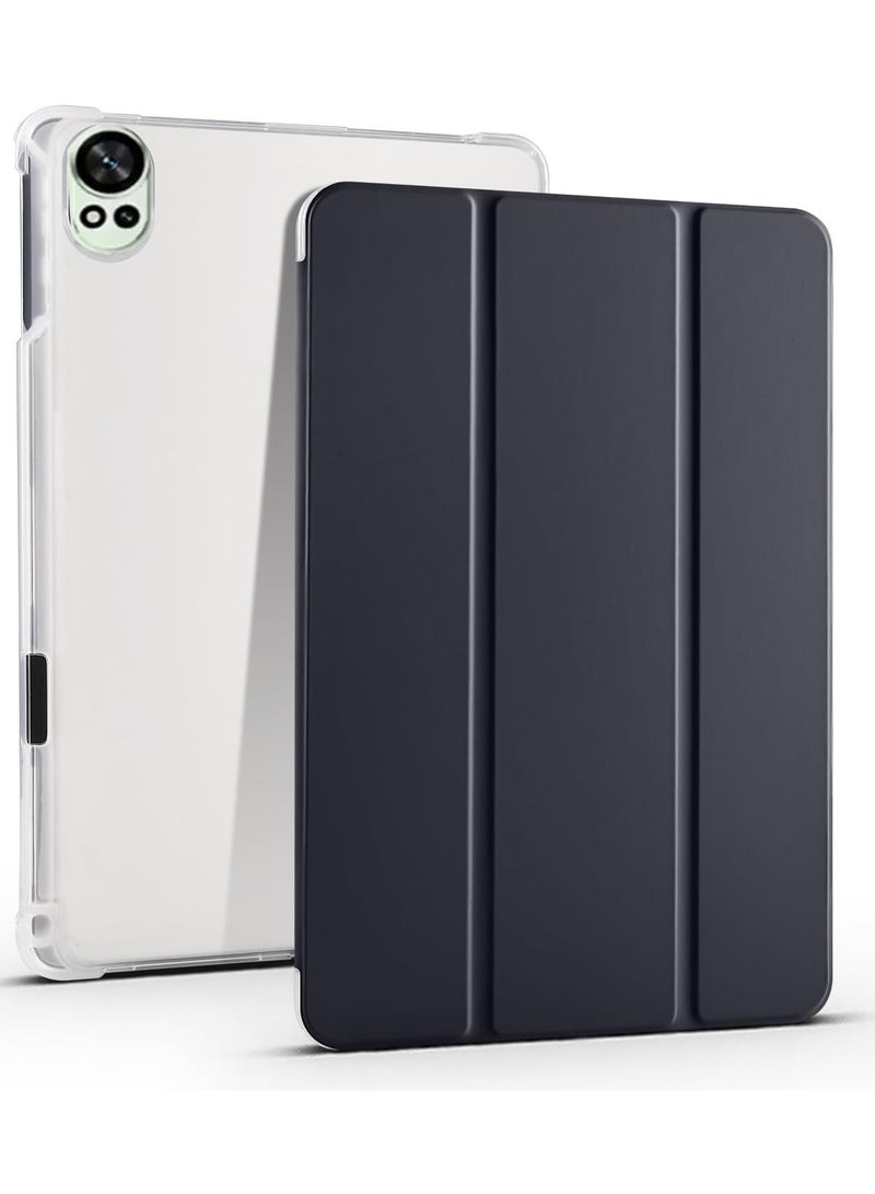 VKL Case Compatible with Huawei MatePad Air (2024) 12.0 inch,Smart Slim Trifold Stand Auto Sleep/Wake Cover with Pencil Holder, Clear Transparent Back Shell (Black) - Image 1