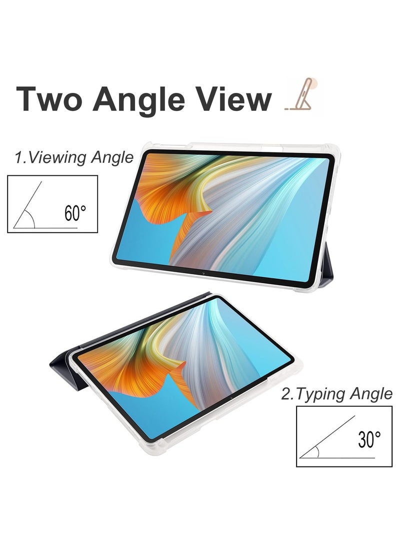 VKL Case Compatible with Huawei MatePad Air (2024) 12.0 inch,Smart Slim Trifold Stand Auto Sleep/Wake Cover with Pencil Holder, Clear Transparent Back Shell (Black) - Image 3