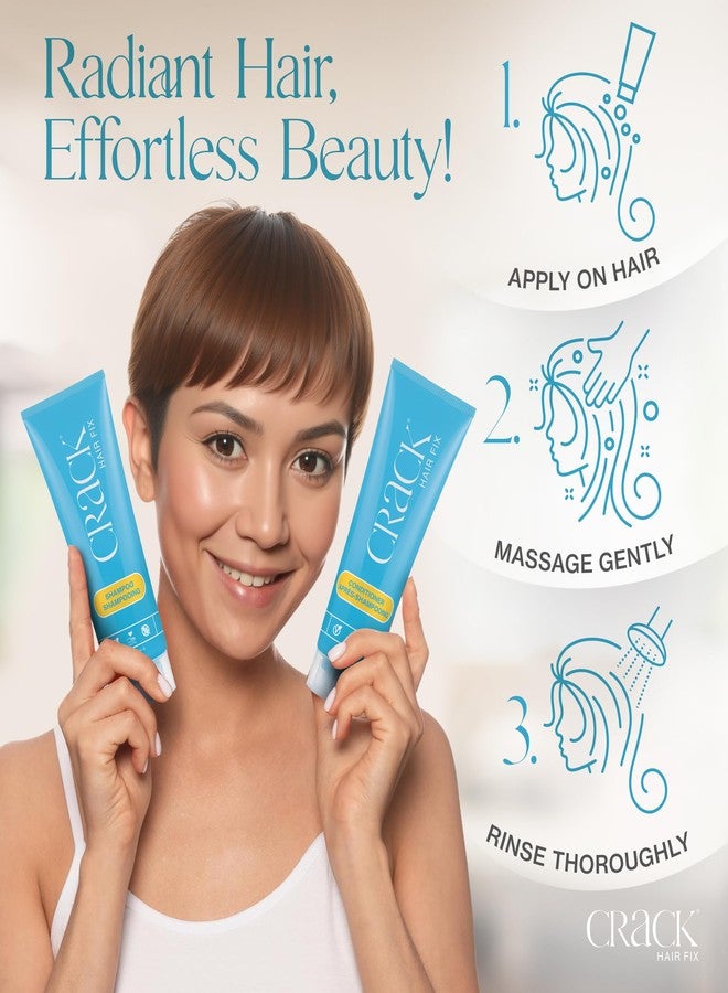 CRACK HAIR FIX Shampoo and Conditioner Set, 8.5 oz Each | Anti-Frizz Hair Products for Damaged Hair, Bond Repair, Curl Care, Humidity Control, and Color Protection - Image 5