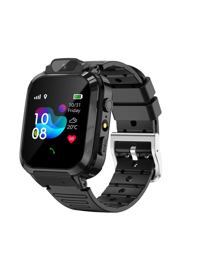 SKT Shiketro LT11 Children's Smartphone Watch, Deep Waterproof, with Photo, Location, and Calling Functions, Suitable for Students (Black) - Image 1