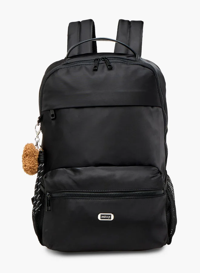 MISSY Solid Backpack with Adjustable Shoulder Straps and Pencil Pouch