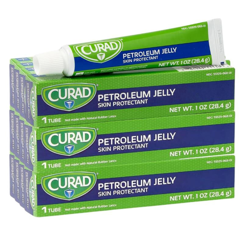 CURAD Petroleum Jelly Skin Protectant, Ointment for Dry Cracked Skin, 1 oz Tube (12 Pack) - Image 1