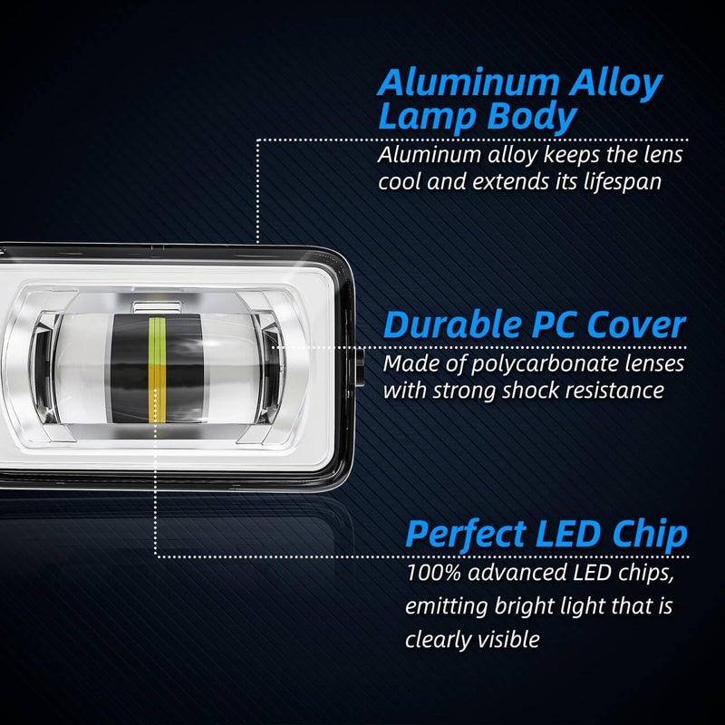 wideep Premium Dual colors LED Fog Light Assemblies For F150 2015-2020 Ford, Two-Tone White and Amber Light, For 17-19 F250/F350/F450 Super Duty, Plug and Play Anti-fog IP67 DC 12V, 2Pcs, JL3Z-7222-D - Image 3