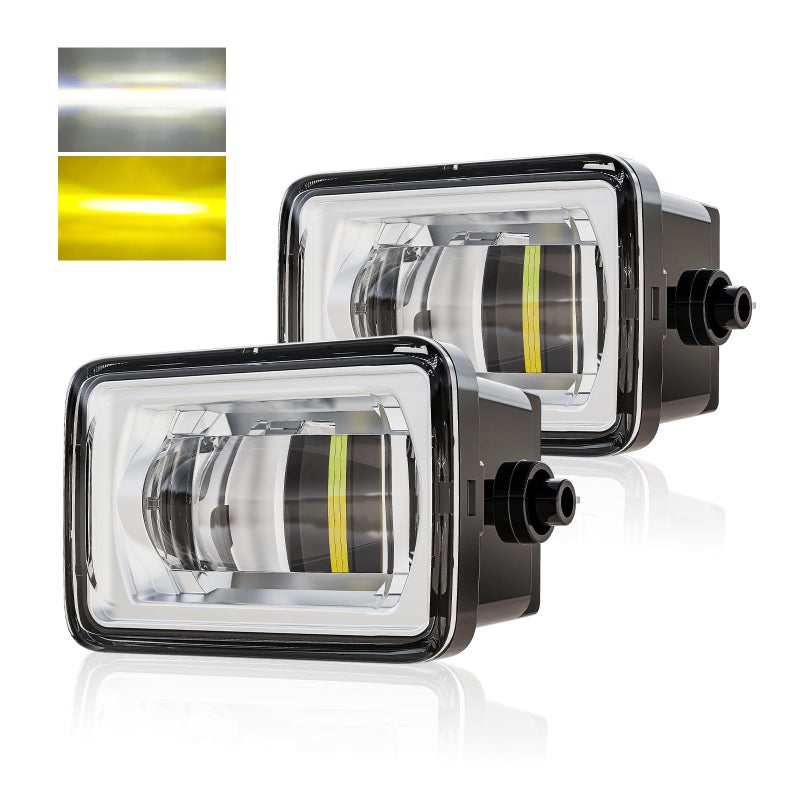 wideep Premium Dual colors LED Fog Light Assemblies For F150 2015-2020 Ford, Two-Tone White and Amber Light, For 17-19 F250/F350/F450 Super Duty, Plug and Play Anti-fog IP67 DC 12V, 2Pcs, JL3Z-7222-D - Image 1