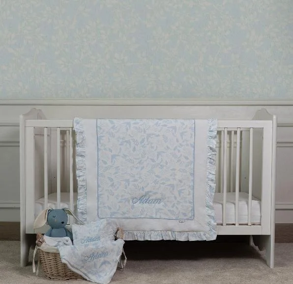 ليتل اي ايه مجموعة استحمام الطفل زقزقة العصافير أزرق