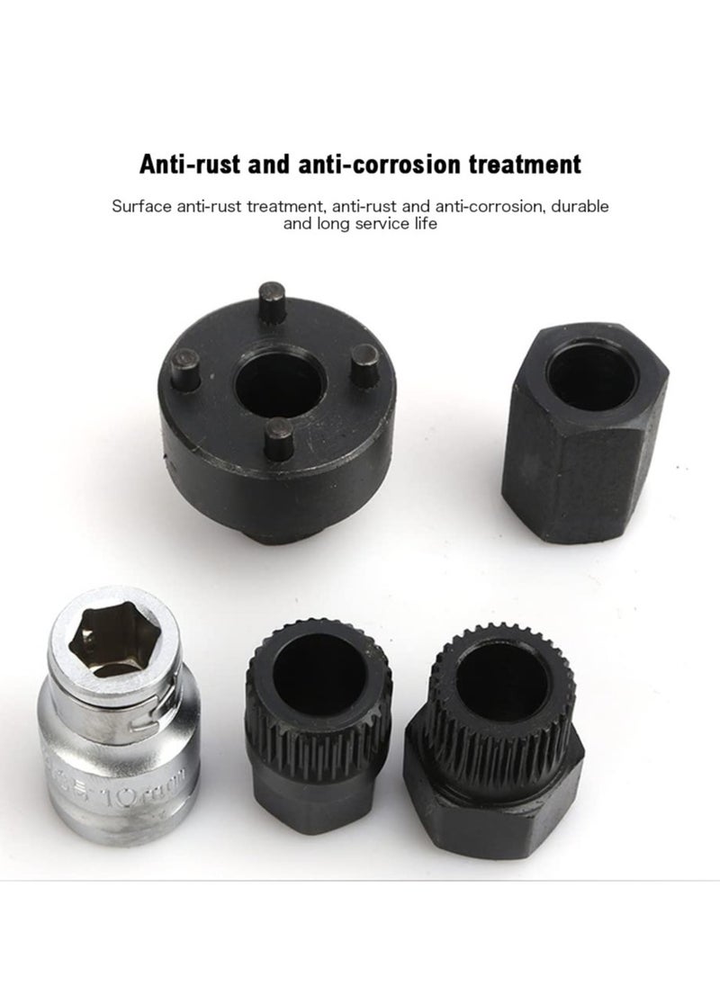13 Pieces Alternator Pulley Remove and Install Tool Set Generator Belt Pulley Disassembly Wrench Pulley Remover