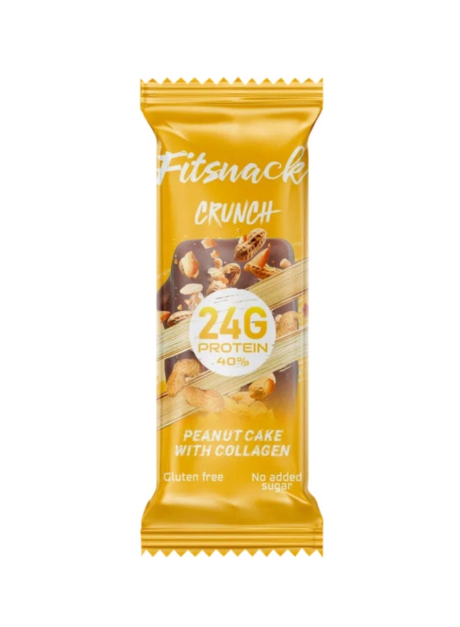 Fitsnack Crunch Peanut Cake Protein Bar, 24% Protein, No Added Sugar, Crunchy High Protein Snack Bar - Image 1