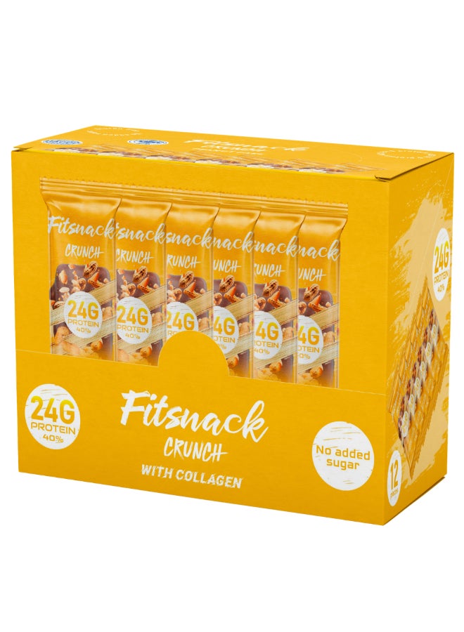 Fitsnack Crunch Peanut Cake Protein Bar, 24% Protein, No Added Sugar, Crunchy High Protein Snack Bar - Image 4