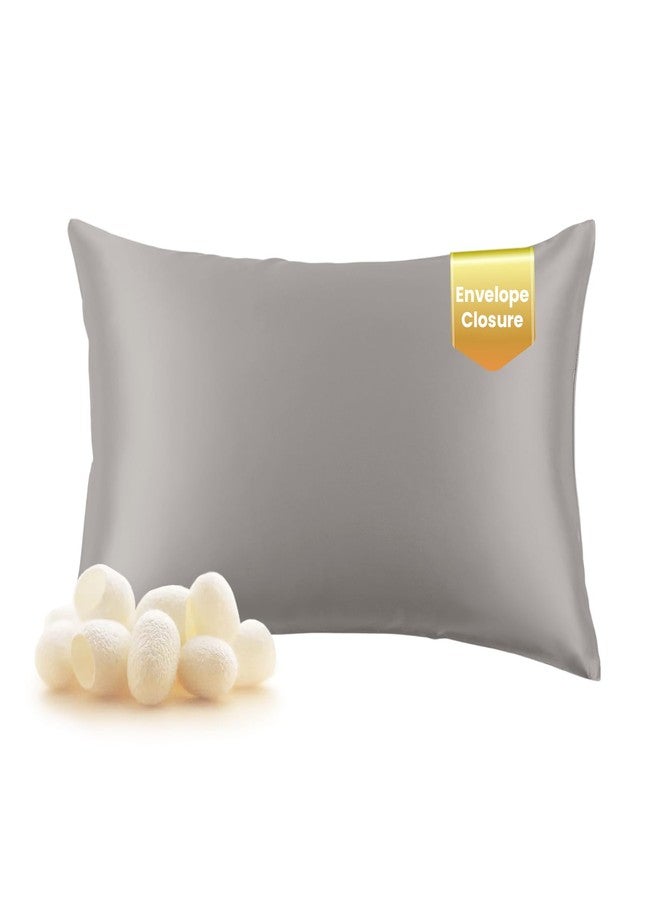 THXSILK 100% Natural Mulberry Silk Pillowcase for Hair and Skin Luxury 19 Momme Mulberry Silk Pillow Cases Covers with Envelope Closure Both Sides Durable 1 Pack (King, Grey) - Image 1