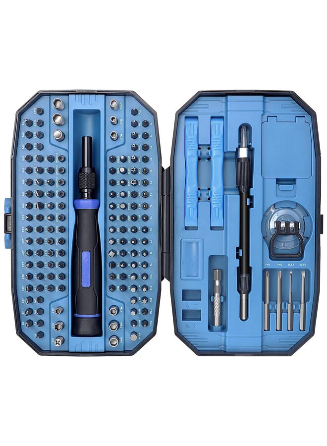 مجموعة مفكات براغي دقيقة 152 في 1، مجموعة مفكات براغي مغناطيسية صغيرة مع حقيبة، مجموعة مفكات براغي صغيرة، مجموعة أدوات إصلاح إلكترونية للكمبيوتر واللاب توب والسيارات التي يتم التحكم بها عن بعد والمجوهرات والنظارات - Image 1