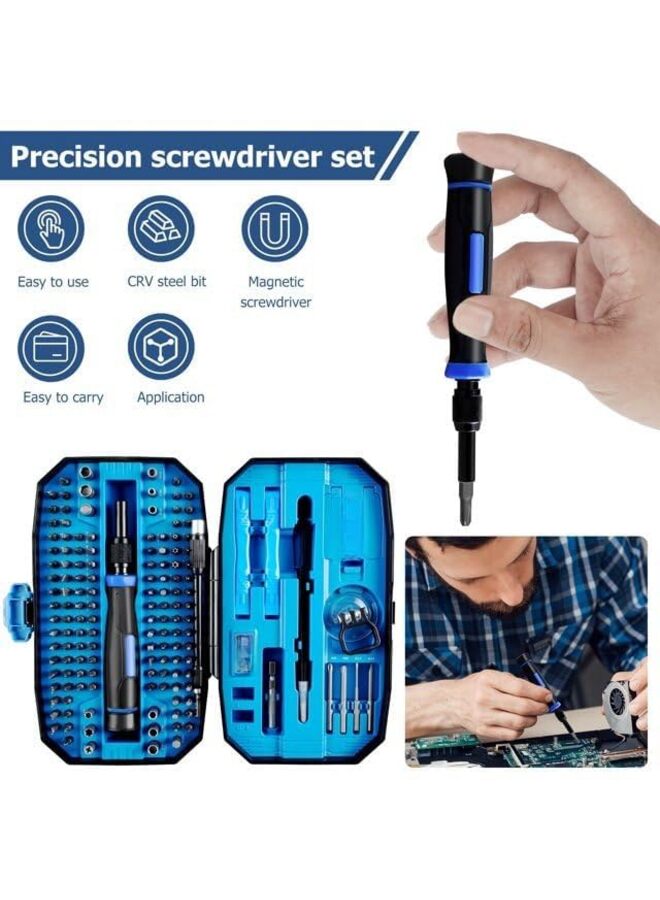 مجموعة مفكات براغي دقيقة 152 في 1، مجموعة مفكات براغي مغناطيسية صغيرة مع حقيبة، مجموعة مفكات براغي صغيرة، مجموعة أدوات إصلاح إلكترونية للكمبيوتر واللاب توب والسيارات التي يتم التحكم بها عن بعد والمجوهرات والنظارات - Image 3