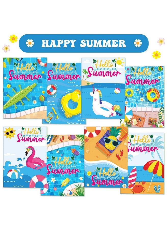 Faccito 24 Pcs Summer Beach Coloring Books For Kids Mini Diy Art Drawing Book Bulk Including Pineapple Coconut Flamingo Beach Pool Fun And Relaxing Patterns For School Activity Birthday - Image 3