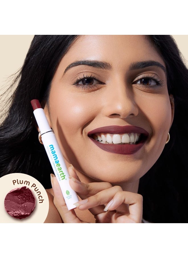 Mamaearth Moisture Matte Longstay Lipstick With Avocado Oil And Vitamin E For 12 Hour Long Stay 02 Plum Punch 2 G  - Image 2