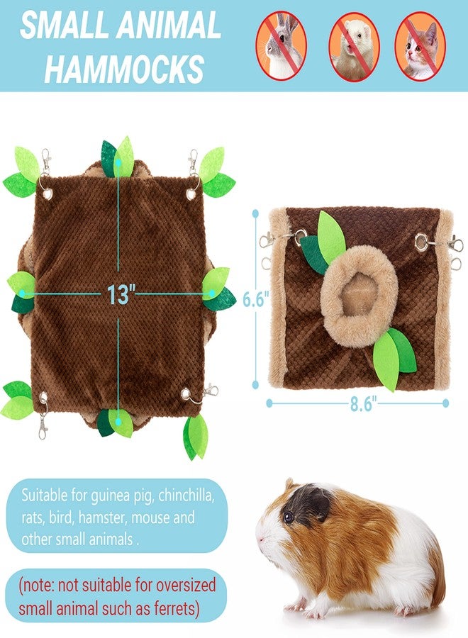 PAWNISAW Guinea Pig Hideout - Fleece Rat Tunnel & Hammock Set House Cage Accessories for Chinchilla Hamster Hedgehog Squirrel Small Animals for Playing Sleeping - Image 2