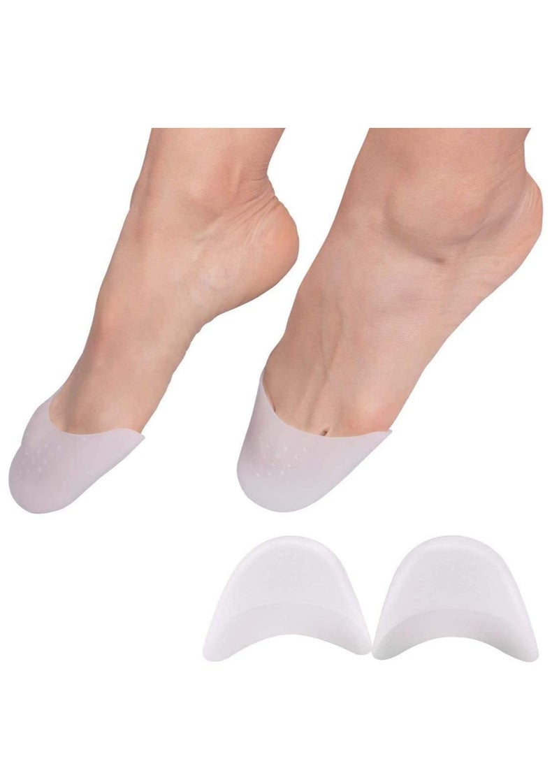 SYOSI Silicone Gel Toe Caps,  Soft Silicone Gel Toe Protectors Covers Toe Caps Metatarsal Pads Ballet Pointe Pads with Forefoot Cushion Ballet Pointe Dance High Heel Shoe Pads, 2 Pairs  - Image 1