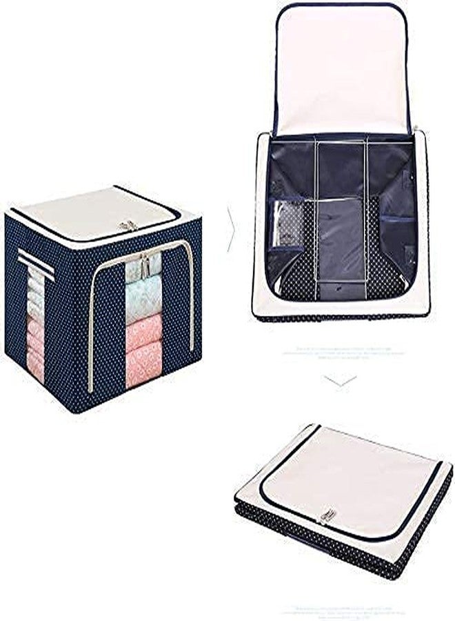 Kresal Storage Bins Boxes, Foldable Stackable Container Organizer Metal Frame Basket Set with Large Clear Window & Carry Handles for Bedding,Clothes,Closets, Bedrooms(Multi Color And Design) - Image 4