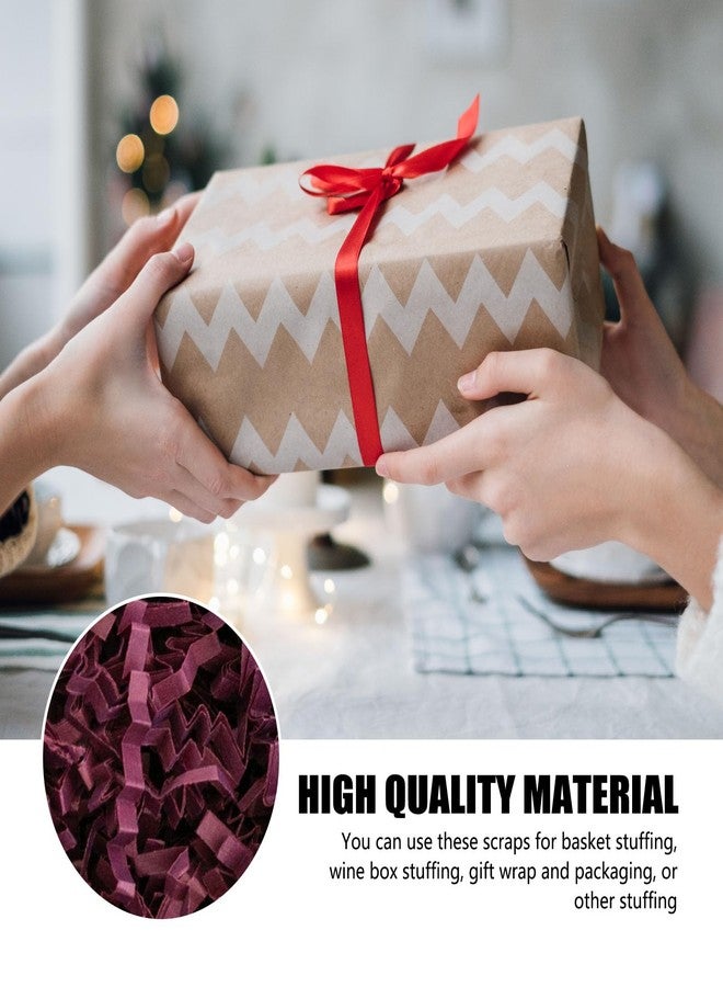 ZEBMOON 1 LB Burgundy Crinkle Cut Paper Shred Filler Great for Gift Wrapping, Basket Filling, Birthday, Wedding, Halloween, Thanksgiving, Christmas Day, New Year Party Decorations Filling Supplies - Image 2
