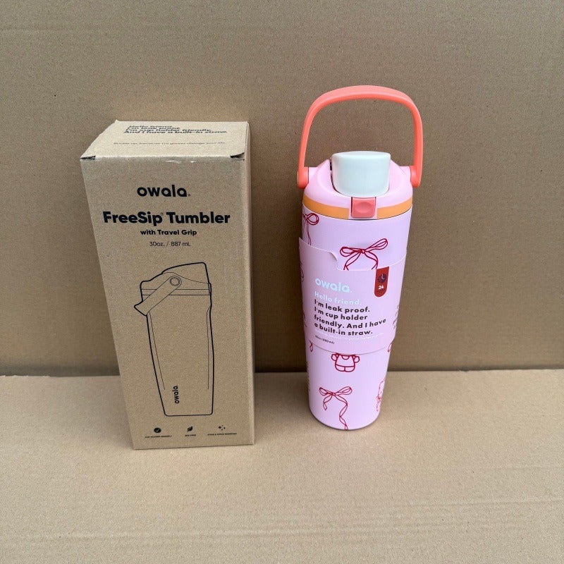 Owala Fruit Cup 304 Stainless Steel Insulated Water Bottle - Large Capacity, Portable Sports Cup with Dual Drinking Straw - Image 1
