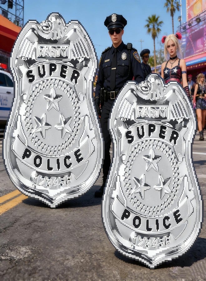 VOSCHOIX 2PCS Halloween Cosplay Police Badge Pin, Lifelike Police Badge Costume, Party Prop Accessories, 2.95 x 2.16 x 0.19 Inch - Image 4