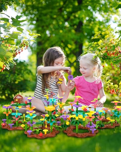 Funsland Flower Garden Building Toys for Girls 322 PCS Kids Gardening Kit Set Gifts for 3 4 5 6 7 Year Old Toddler - Image 5