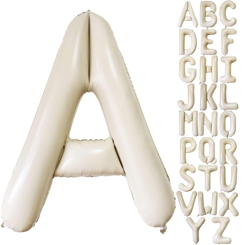 Lovoir Cream White Letter A Balloons 40 Inch Giant Letter Balloons A Foil Mylar Helium White Letter Balloons for Birthday Party Supplies Anniversary Event Celebration Decorations Alphabet White A - Image 3
