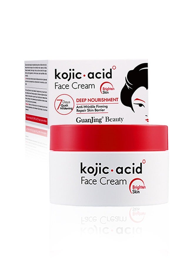 Kojic Acid Face Cream 50g,Deep Nourishment Anti Wrinkle Firming Repair Skin Barrier, Improve And Repair Damaged Skin Mildly Whiten Fix Wrinkles, Spots Or Acne Scars In A Effective Way - Image 1