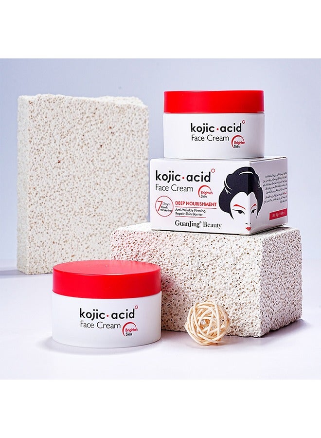 Kojic Acid Face Cream 50g,Deep Nourishment Anti Wrinkle Firming Repair Skin Barrier, Improve And Repair Damaged Skin Mildly Whiten Fix Wrinkles, Spots Or Acne Scars In A Effective Way - Image 2