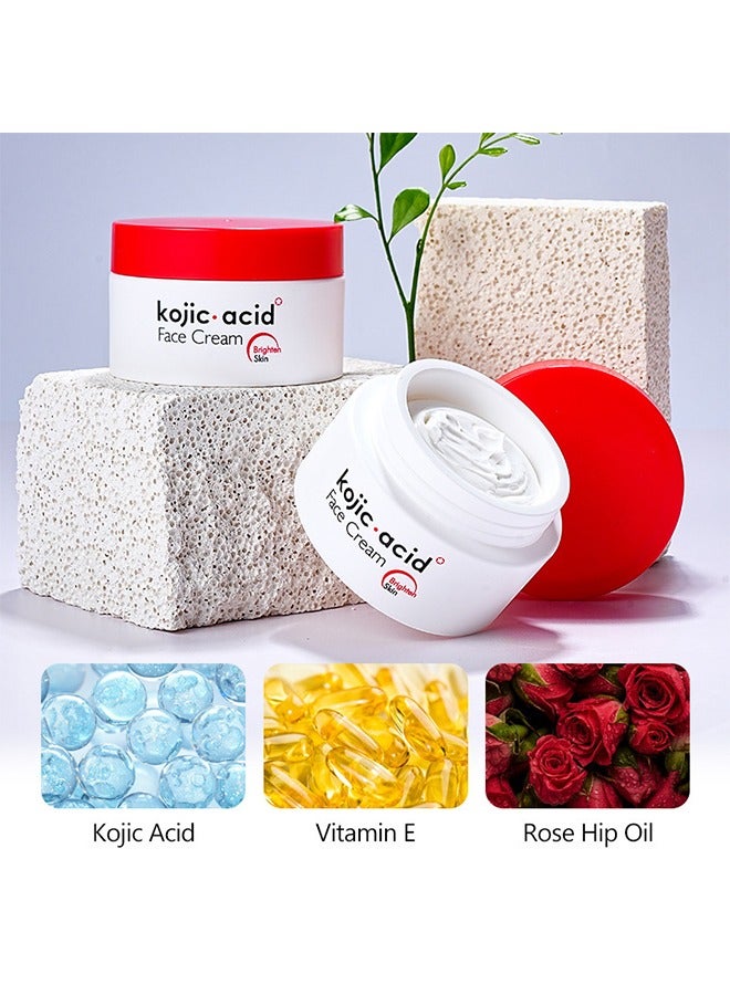 Kojic Acid Face Cream 50g,Deep Nourishment Anti Wrinkle Firming Repair Skin Barrier, Improve And Repair Damaged Skin Mildly Whiten Fix Wrinkles, Spots Or Acne Scars In A Effective Way - Image 3
